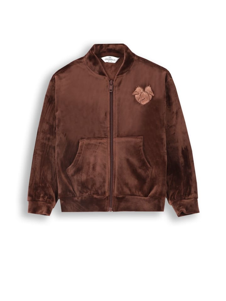 Sweatshirt mit Reißverschluss in braun
