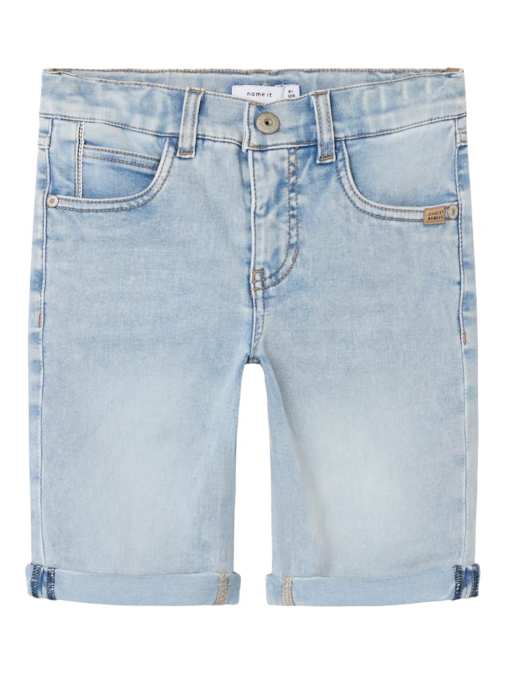 Long Shorts in light blue bleached denim