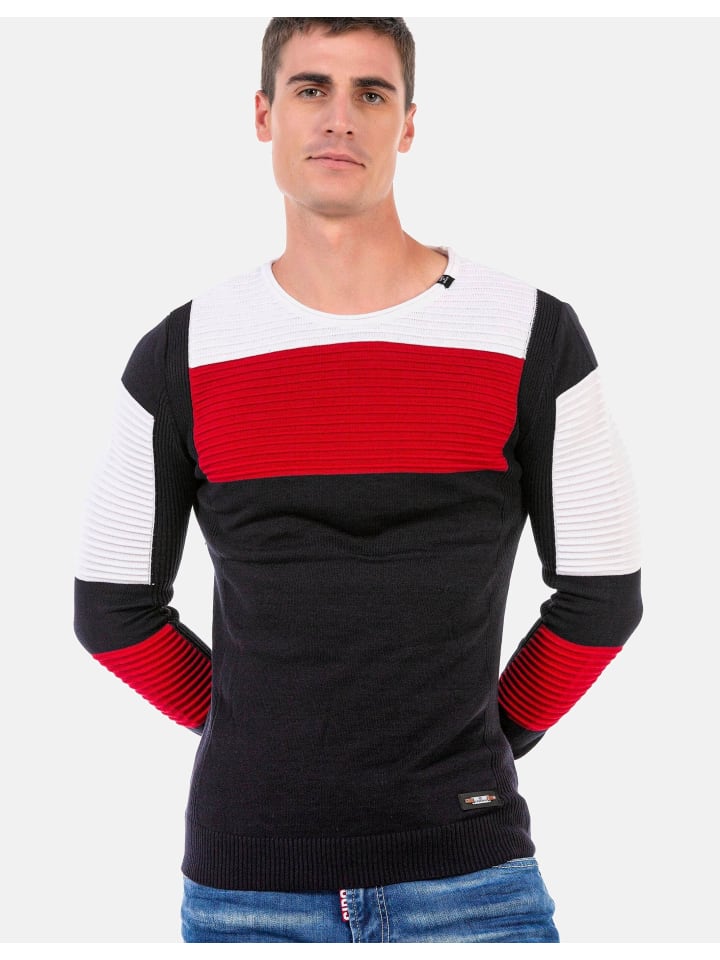 Pullover in NAVYBLUE-RED