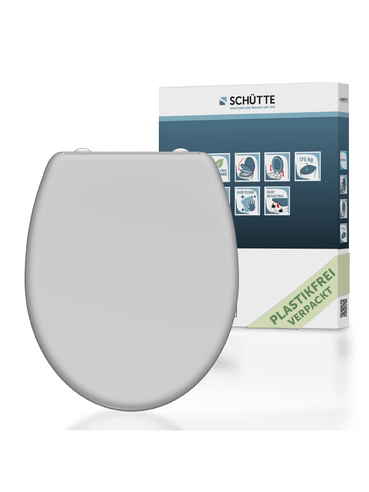 Duroplast WC-Sitz GREY, mit Absenkautomatik und Schnellverschluss