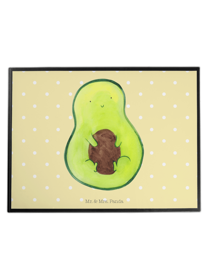 Schreibtischauflage Avocado Kern ohne Spruch in Gelb Pastell