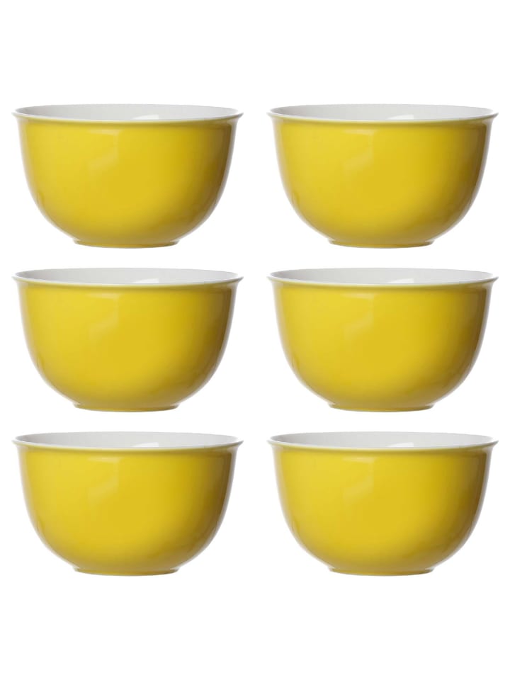 6er Set Müslischalen Doppio in Gelb ø 14 cm