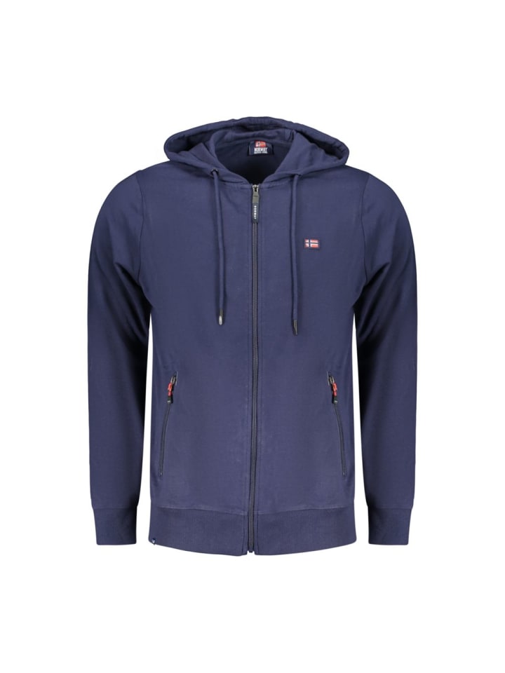 Blau Baumwolle Herren Hoodie