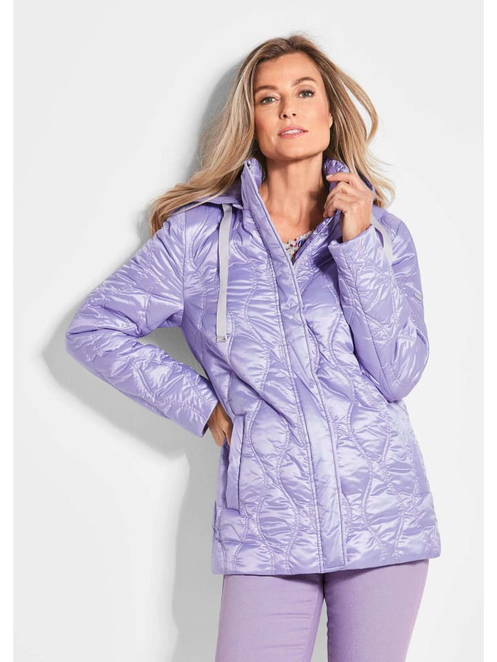 Herbstjacke Damen mit welliger Steppung im sportlichen Look in flieder