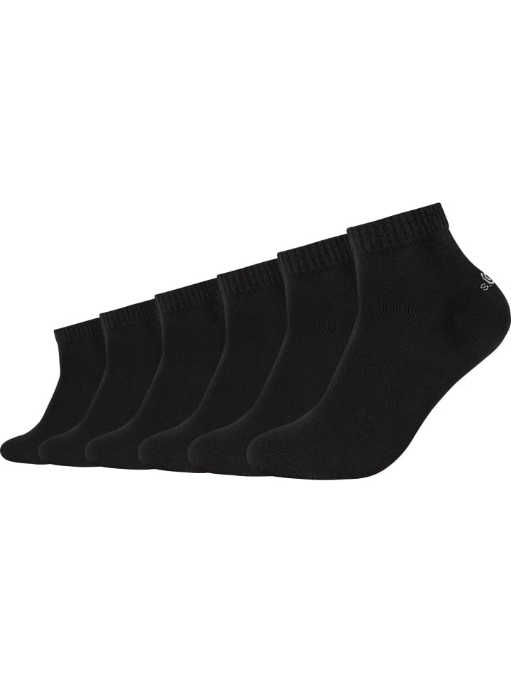 Baumwolle Unisex-Kurzsocken 6 Paar in schwarz