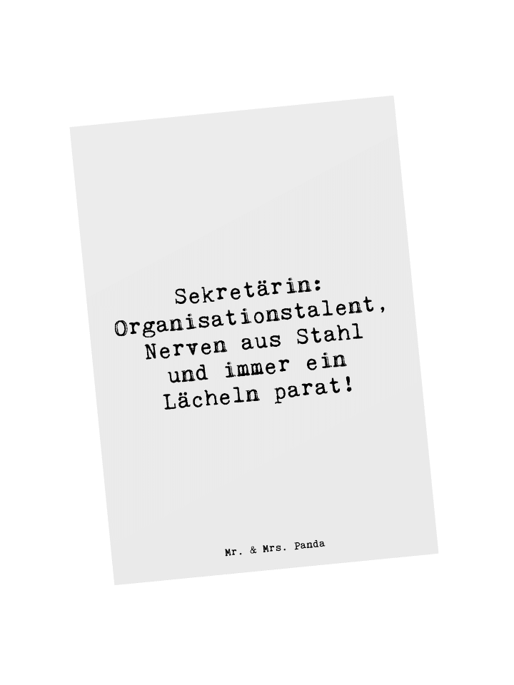 Grußkarte Spruch Sekretärin Heldin mit Spruch in Weiß