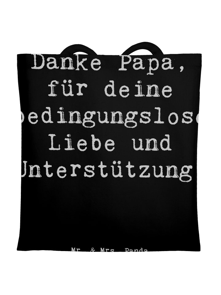 Tragetasche Spruch Danke Papa mit Spruch in Schwarz