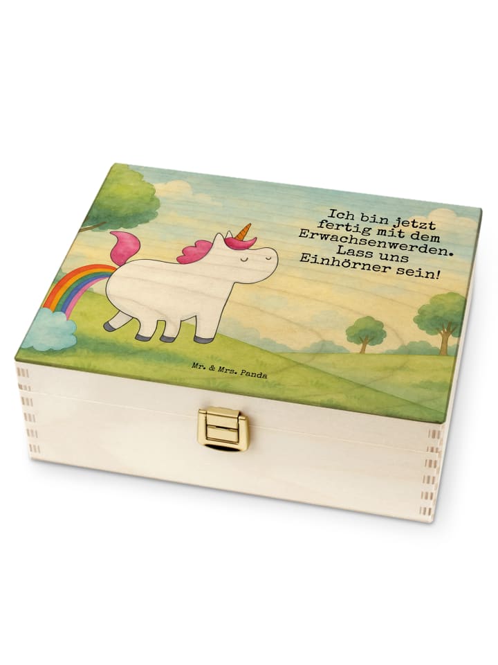 Tee Box Einhorn Pupsen Design mit Spruch in Weiß