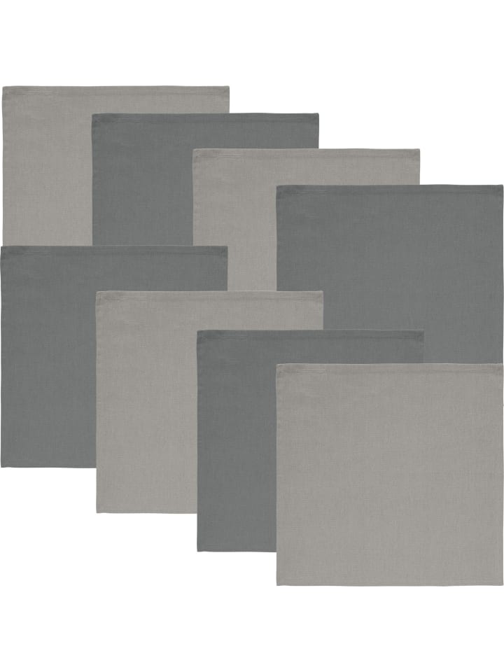 Serviette 8er-Pack Tulsa in stein/grau