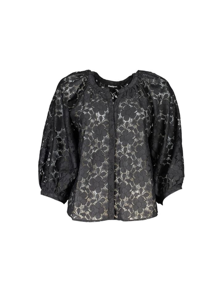 Schwarz Polyester Damen Hemd