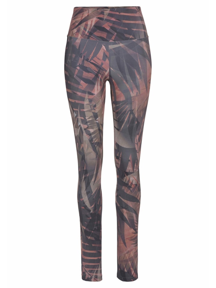 Leggings in gemustert-braun-beige-grau
