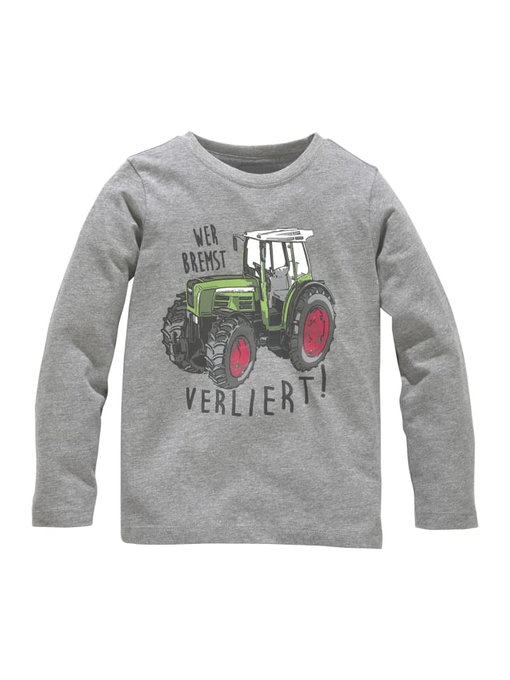 Langarmshirt in grau meliert