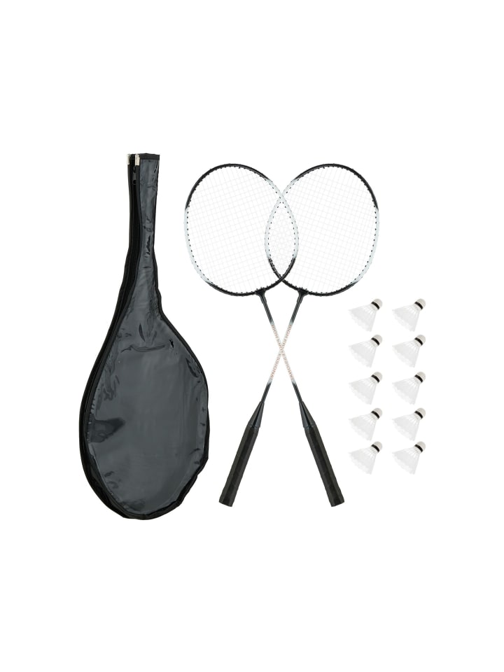 13-tlg. Badminton-Set in Schwarz/ Weiß