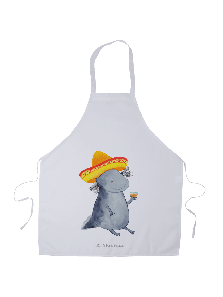 Schürze Axolotl Tequila ohne Spruch in Weiß