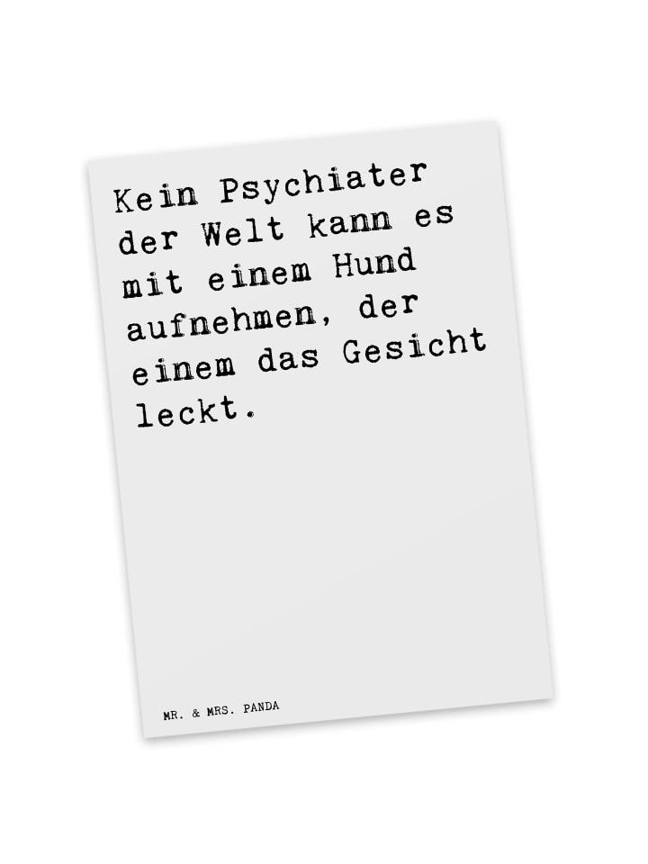 Postkarte Kein Psychiater der Welt... mit Spruch in Weiß
