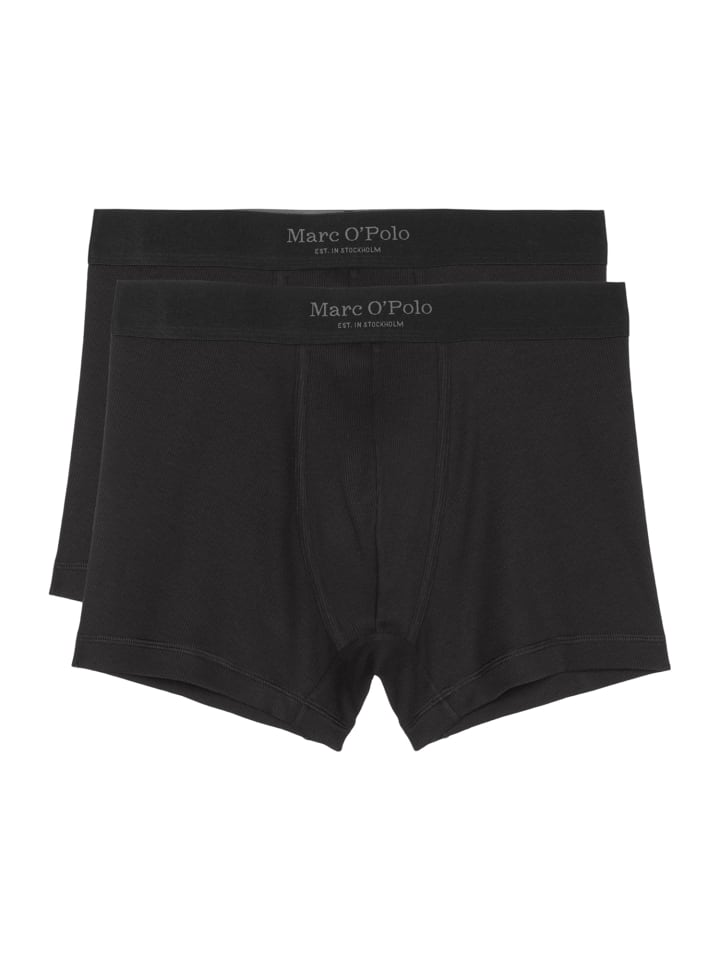 Retro Boxer Iconic Rib in Schwarz