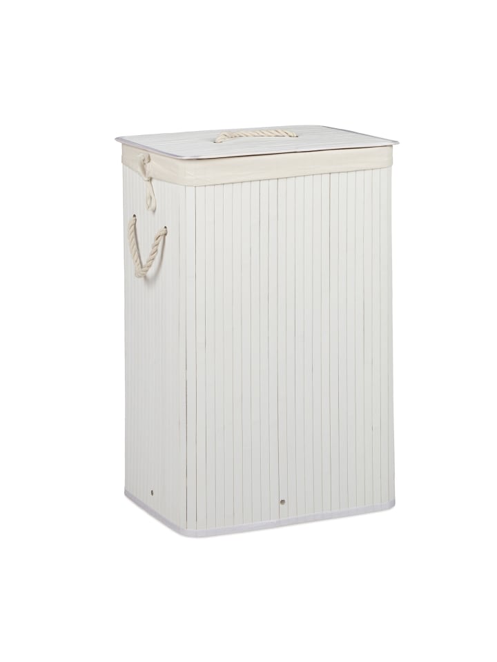 3 x Wäschekorb in Weiß - (B)43,5 x (H)65,5 x (T)33,5 cm
