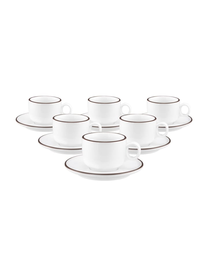 12-tlg. Espresso-Set Sento Home Pure Lines in Chocolate Brown 80 ml