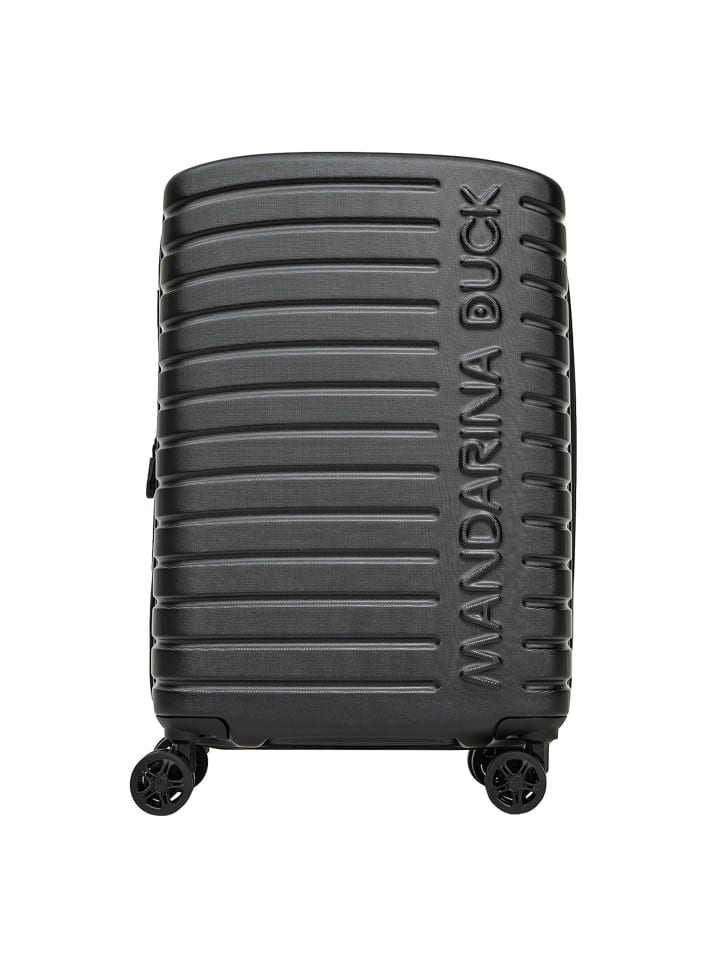 Flyduck 4 Rollen Kabinentrolley 55 cm mit Dehnfalte black