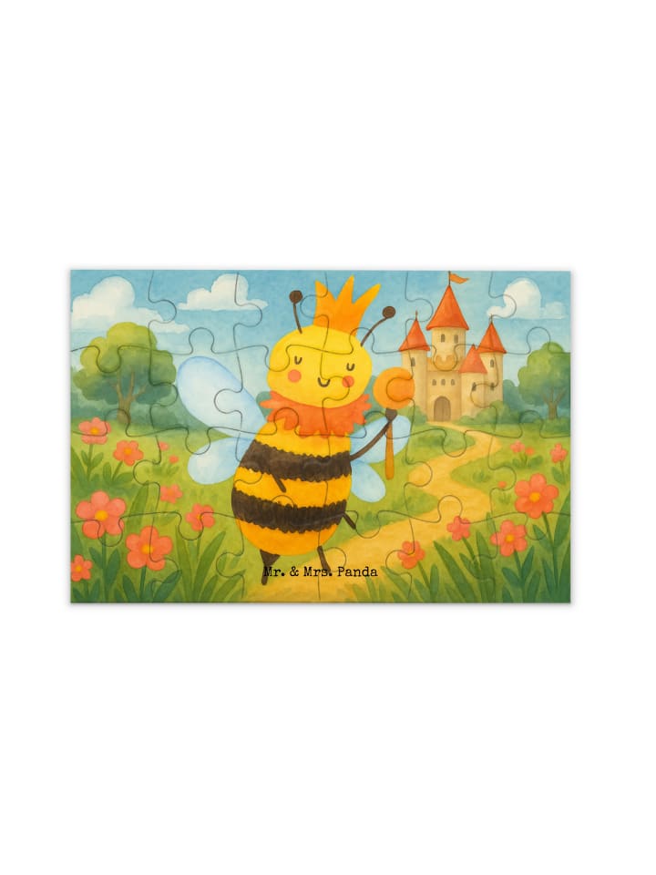Puzzle Biene König Design ohne Spruch in Weiß