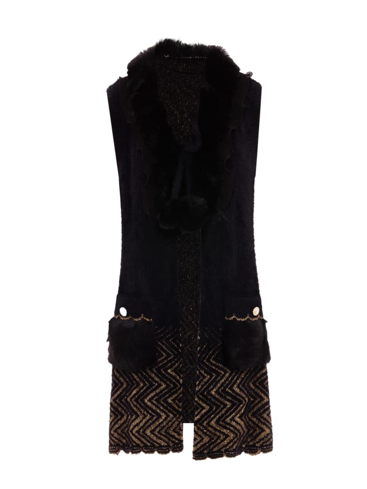 Damen Strickjacke in Schwarz Gold