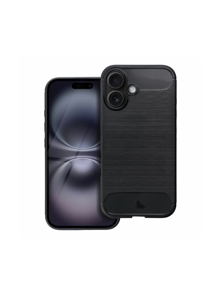 Carbon Case Silikon Handyhülle kompatibel mit iPhone 16 Plus in Transparent