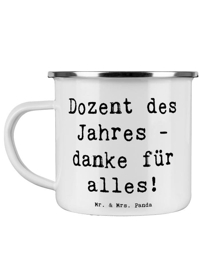Becher Spruch Dozent des Jahres mit Spruch in Weiß