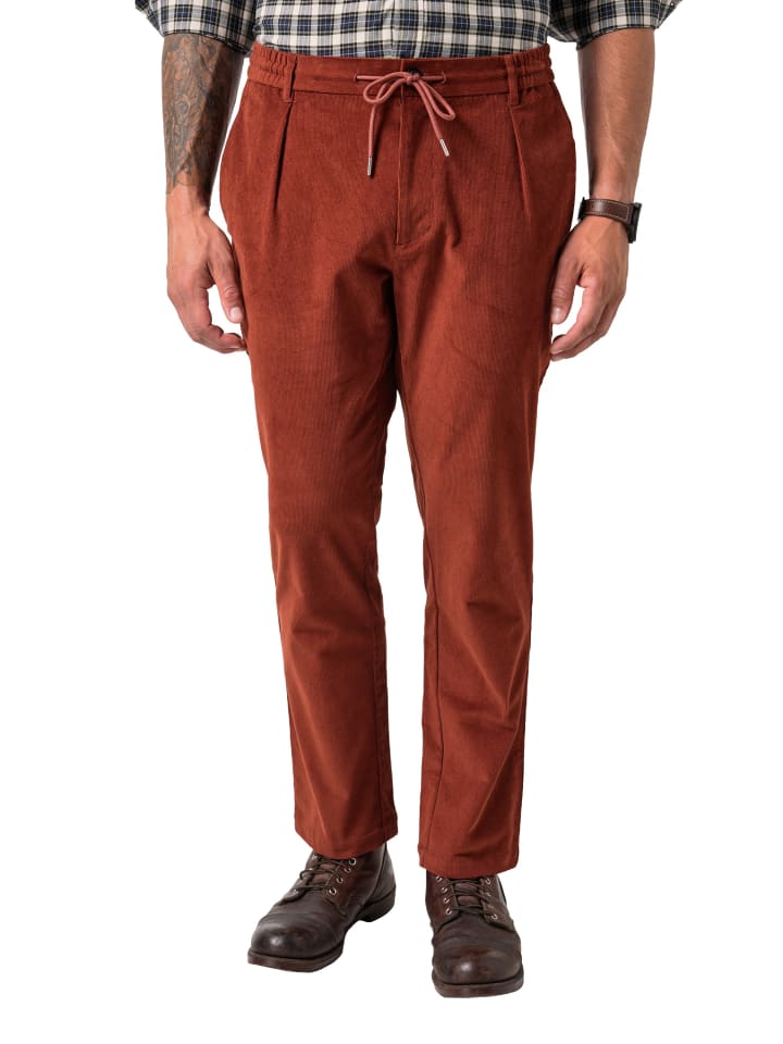 Chinohose in ziegelbraun