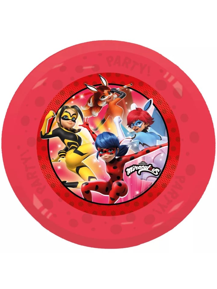 Miraculous Ladybug Hero Teller 4er-Set, 21 cm