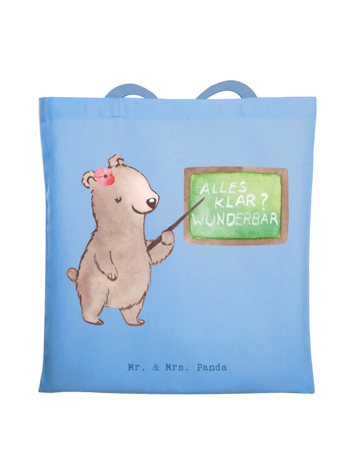 Tote Bag Nachhilfelehrerin Herz ohne Spruch in Sky Blue