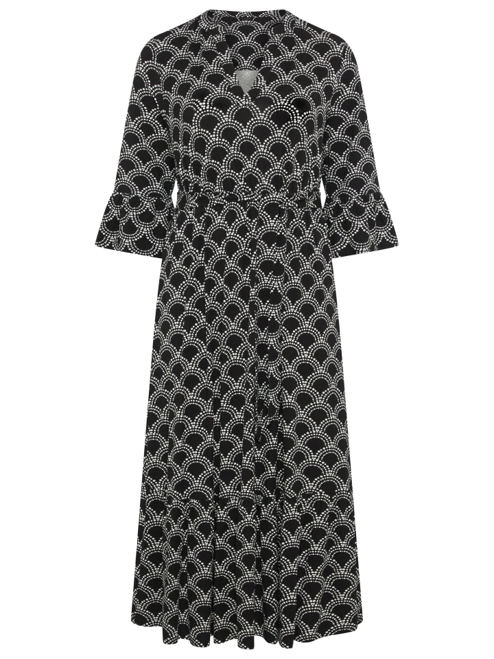 Maxikleid in schwarz-gemustert