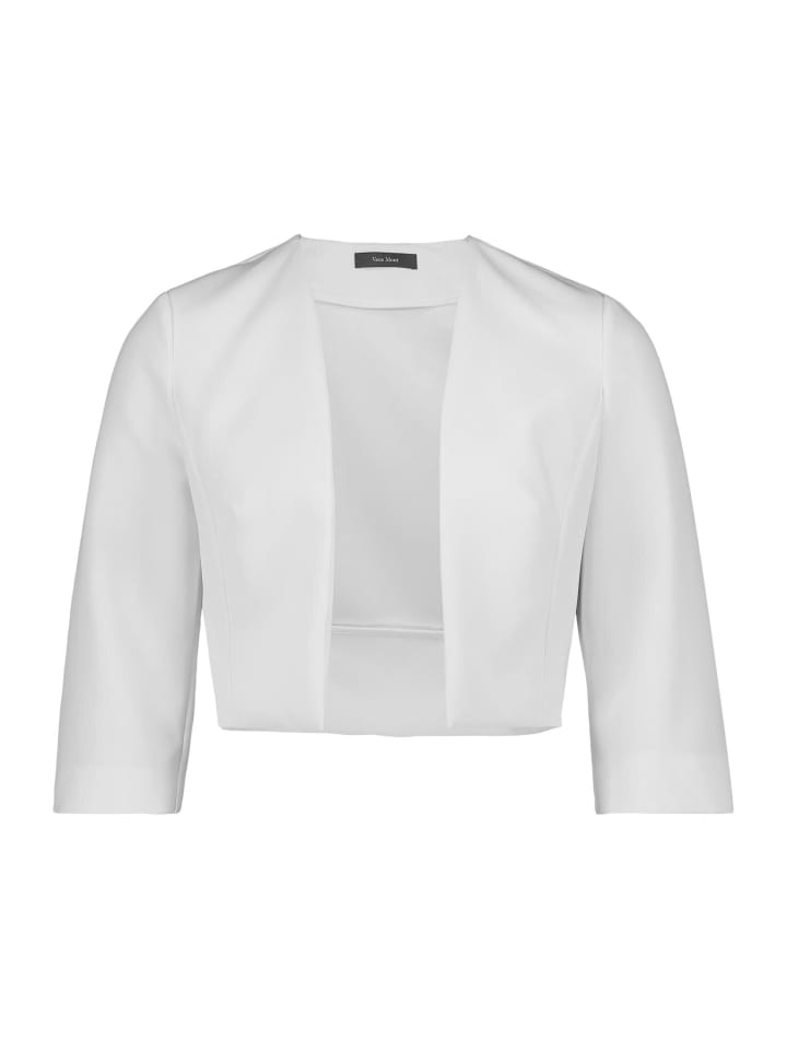 Bolero-Jacke mit Kellerfalten in Rohweiß
