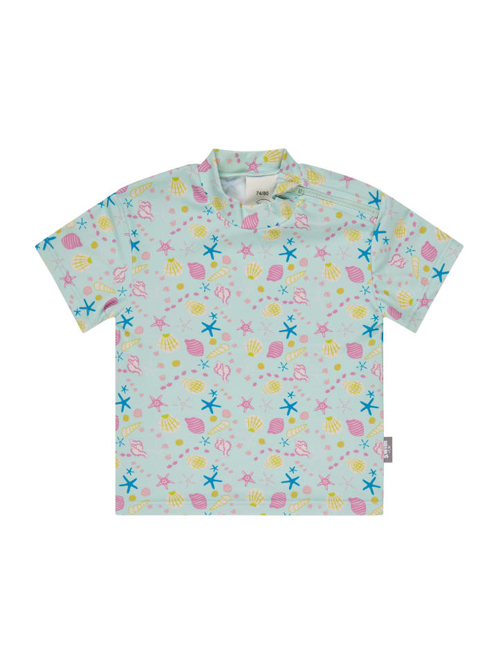 Badeshirt kurzarm Muschel in hellmint