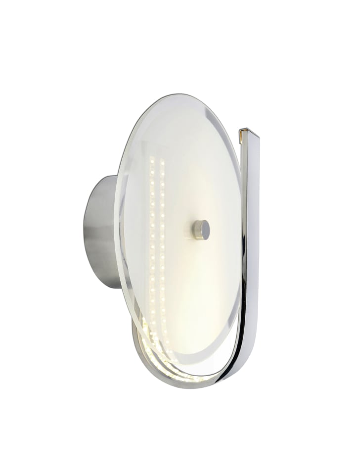 LED Wandleuchte "LUCCA" in silber - (L)20 cm x (B)20 cm x (H)21.5 cm - EEK G