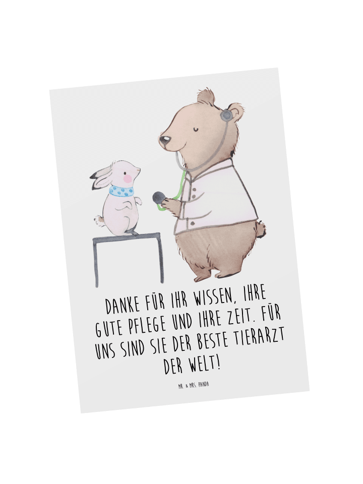 Postkarte Bester Tierarzt mit Spruch in Weiß