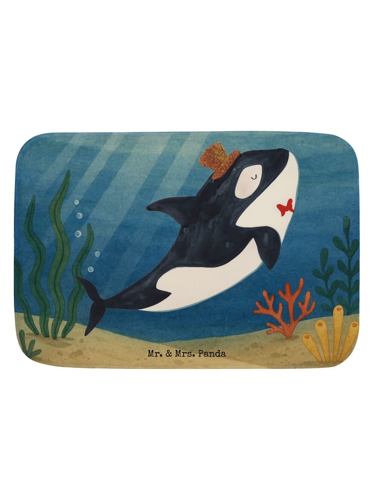 Badeteppich Orca Zylinder Design ohne Spruch in Weiß