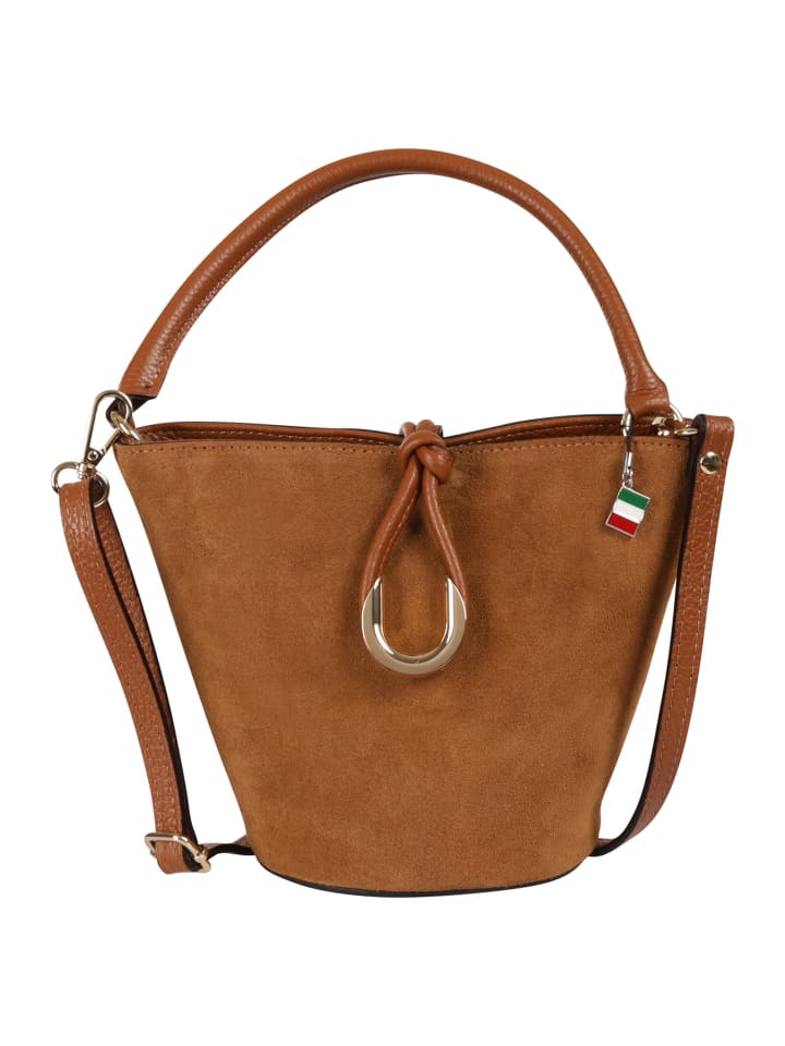 Florence Handtasche Leder tan, hellbraun ca. 23cm