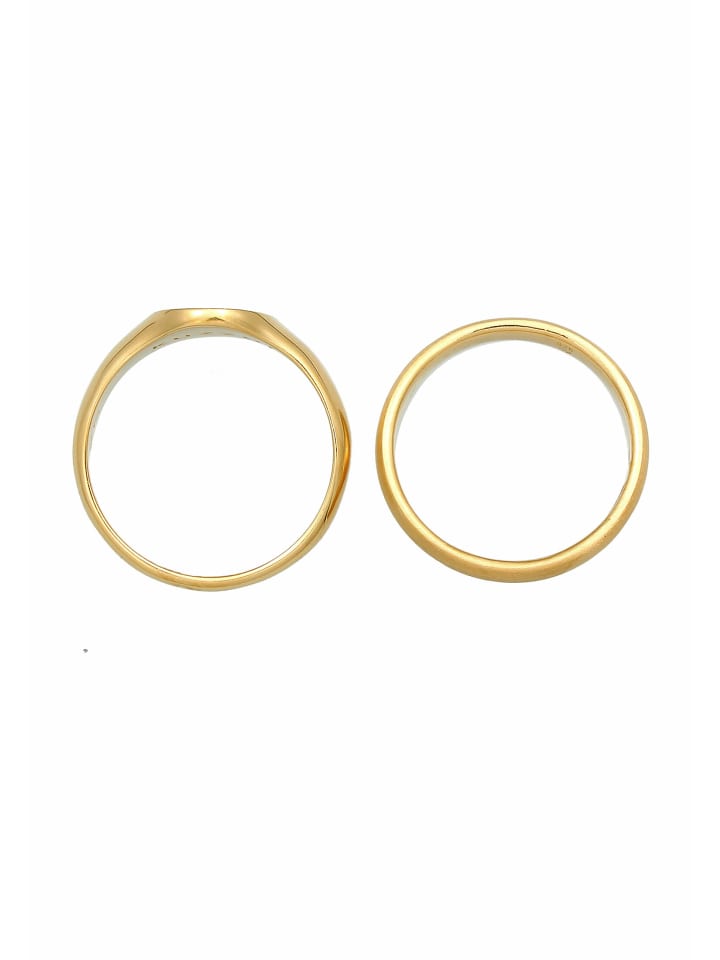 KUZZOI Ring 925 Sterling Gold Silber Set, günstig Siegelring limango | kaufen Ring in