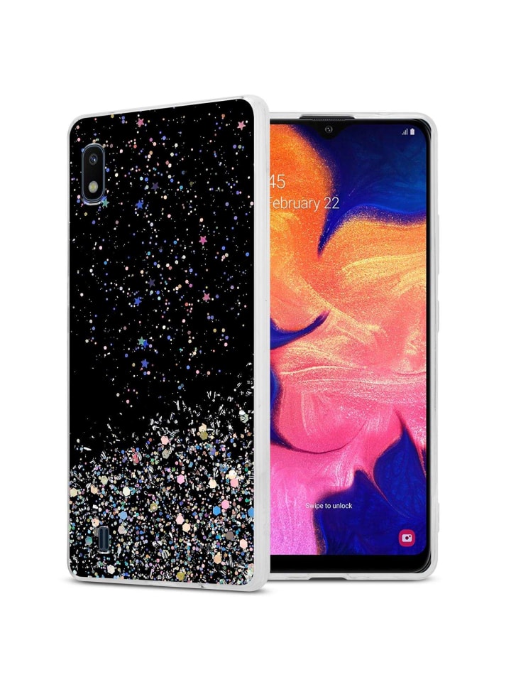 Hülle für Samsung Galaxy A10 / M10 Glitter in Schwarz mit Glitter