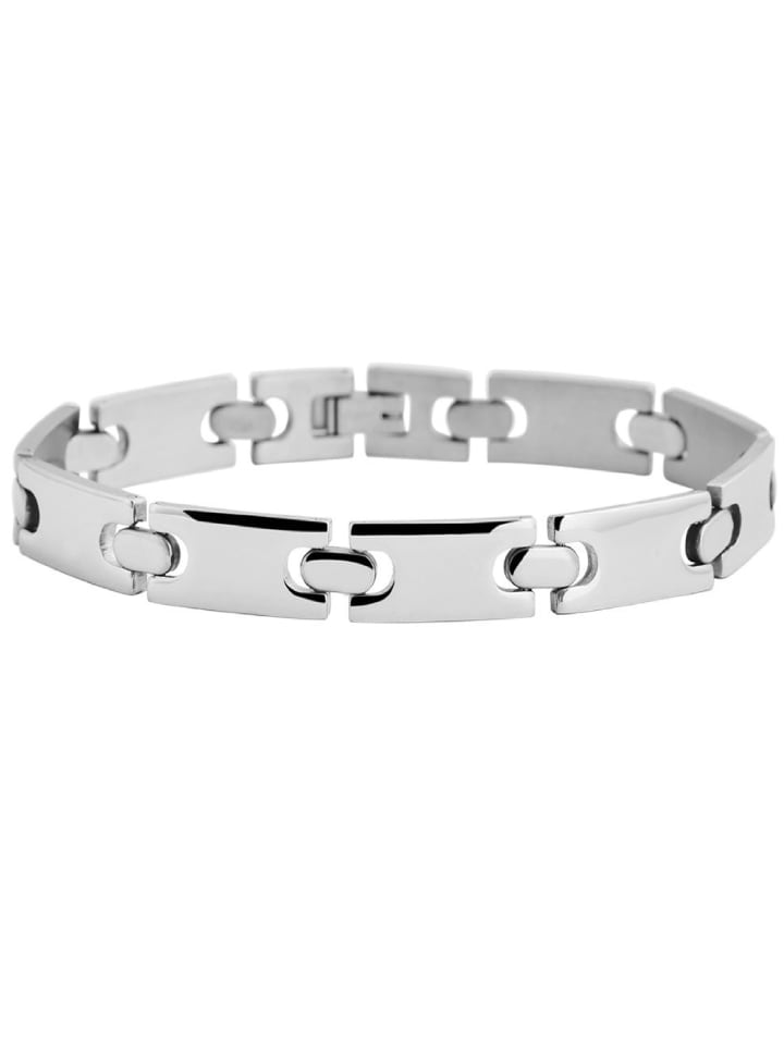 Herren Edelstahl Armband 21 cm in silber