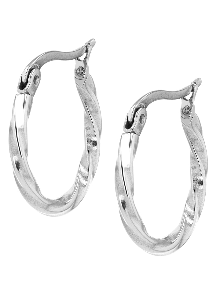 Damen Ohrringe – Creole aus Edelstahl in silber