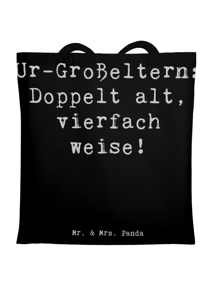 Tragetasche Ur-Großeltern Weisheit mit Spruch in Schwarz