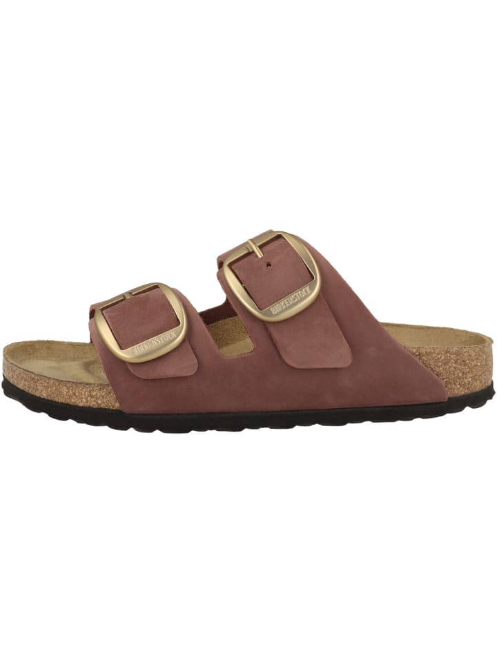 Sandale Arizona Big Buckle Nubukleder schmal in braun