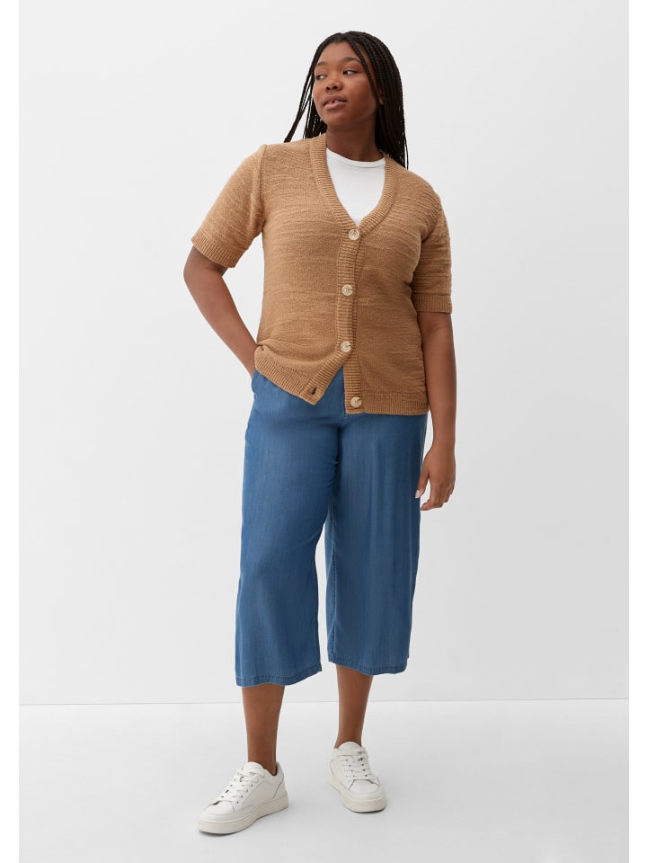 Cardigan Strickweste Kurzarm TRIANGLE Strickjacke Kurzarm In Braun