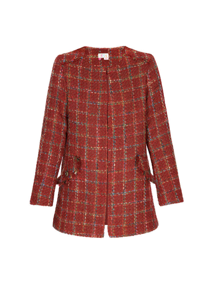 Women Coat in orange multicolor