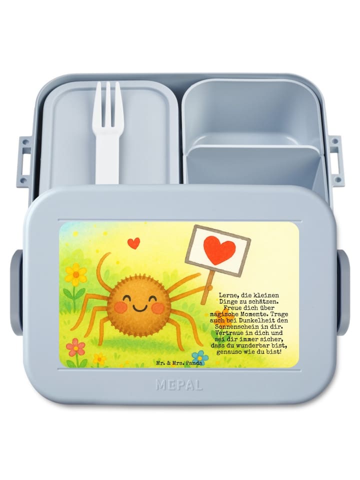 Bentobox Spinne Agathe Motivation Design mit Sp... in Blau Pastell