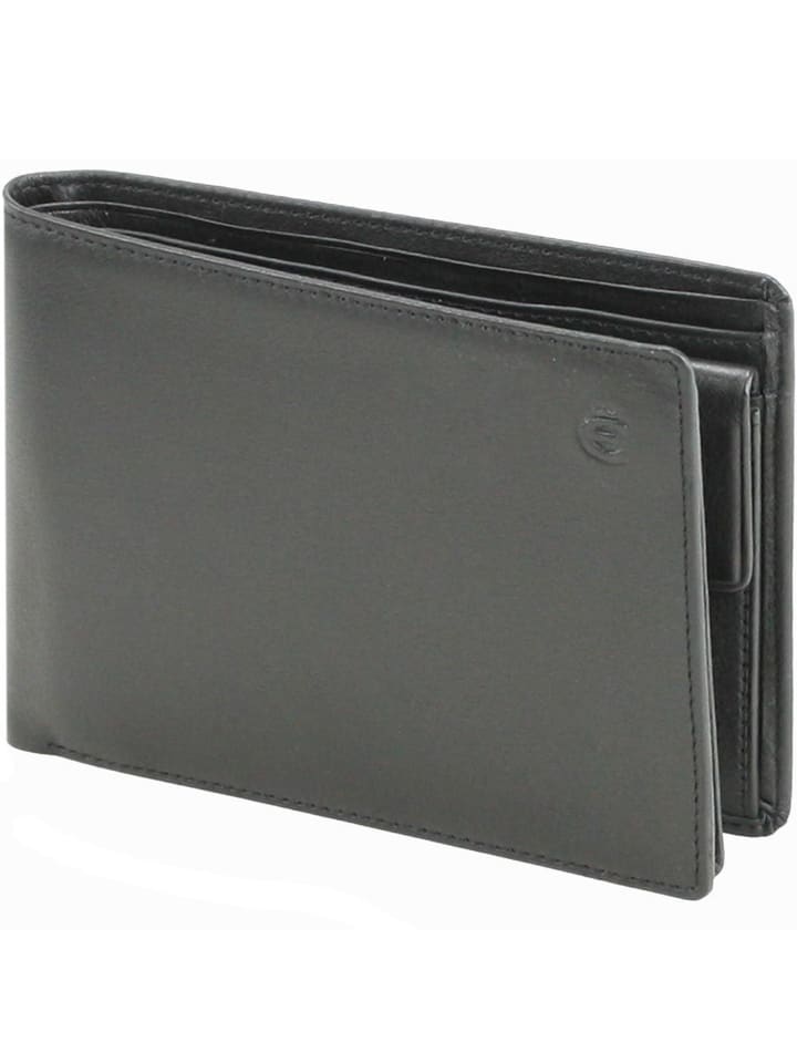 Logo Geldbörse Leder 13 cm schwarz
