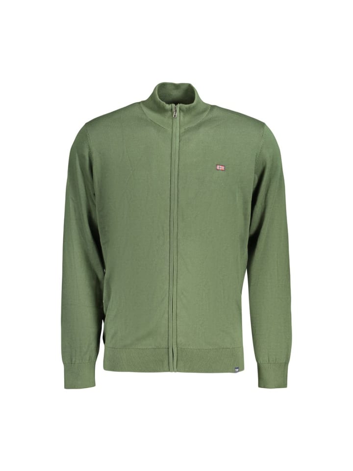 Grün Baumwolle Herren Strickjacke