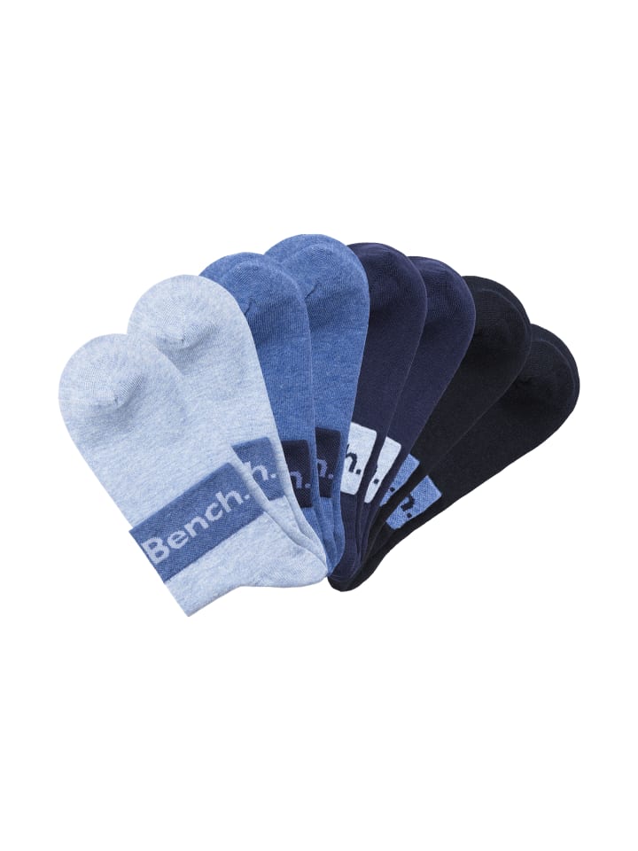 Kurzsocken in blau, dunkel jeans meliert, hell jeans meliert