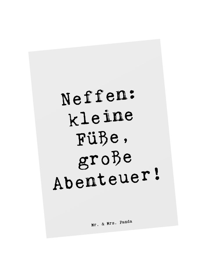 Postkarte Neffe Abenteuer mit Spruch in Weiß